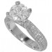 3.07 ct Ladies Round Cut Diamond Engagement Ring With Accents Diamonds